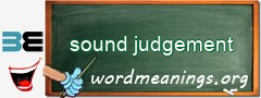 WordMeaning blackboard for sound judgement